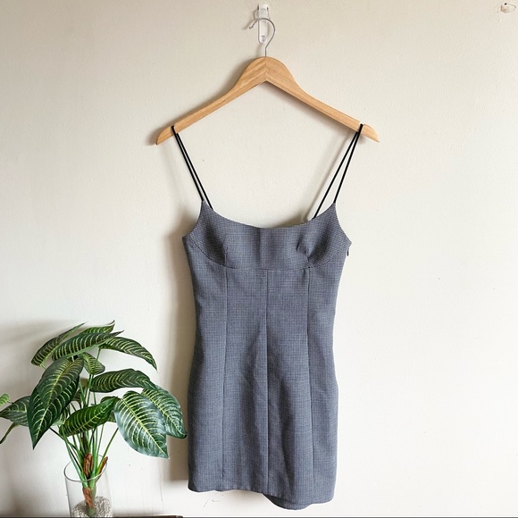 Alexander Wang Houndstooth Plaid Fitted Mini Dress - Picture 2 of 5